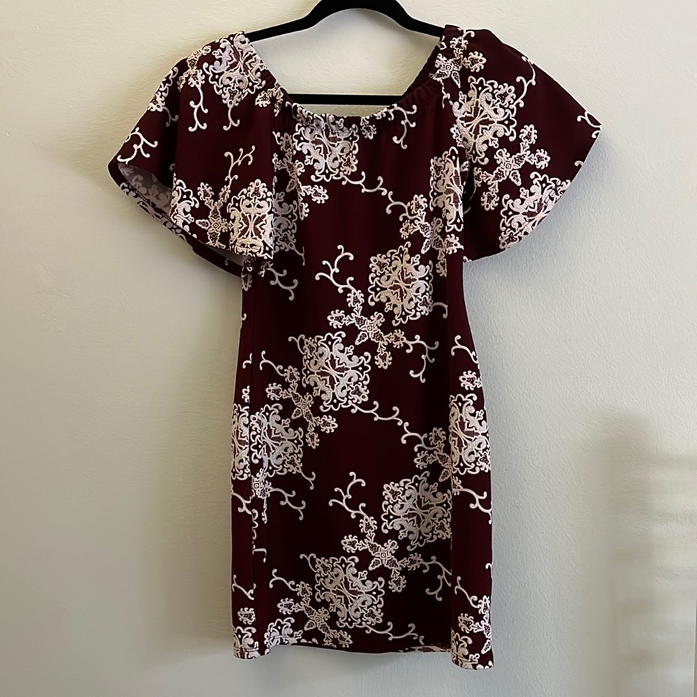 Papaya off the shoulders dress